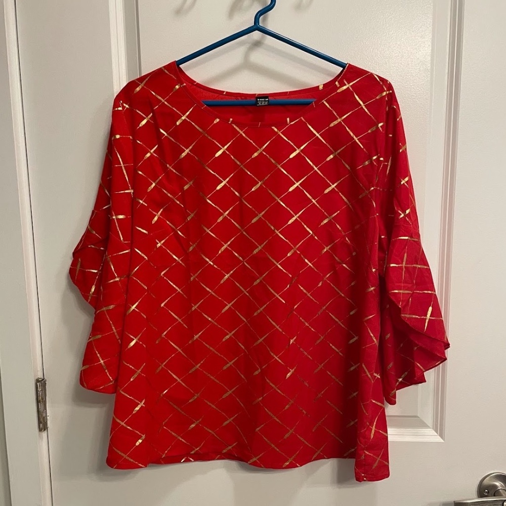 Red and Gold Blouse
